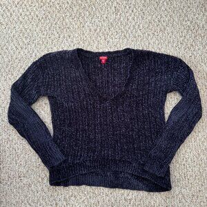 Guess Women's Deep Purple‎ Velvet Sweater Soft Loose Fit XS